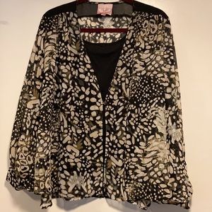 Romeo and Juliet couture blouse. Sheer. Unique design.